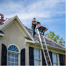 setting up roof repair